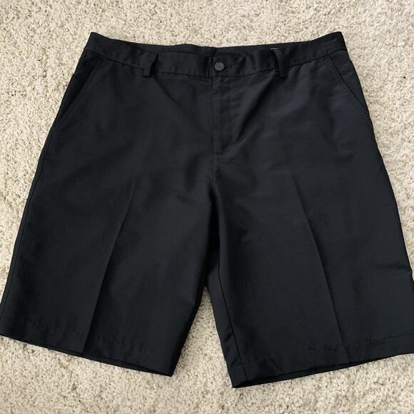 Adidas Shorts Mens Size 38 Climalite Golf Black Flat Front Lightweight Pockets - Picture 3 of 7